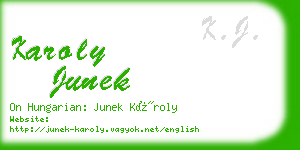 karoly junek business card